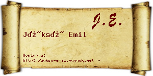 Jáksó Emil névjegykártya